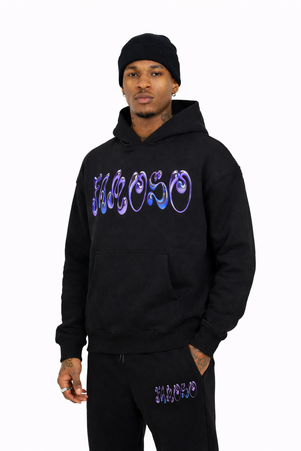 FAMOSO BUBBLE BLACK HOODIE