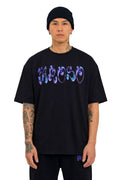 Schwarzes oversized T-Shirt mit Front-Print „FAMOSO“, 270 GSM aus 100 % Baumwolle, cleaner Streetwear-Fit