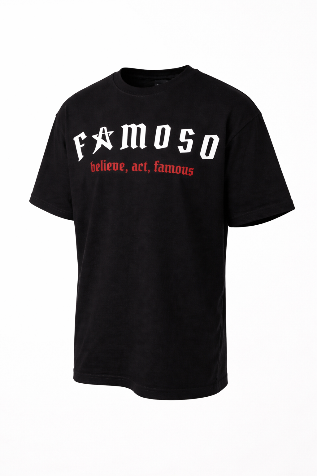 Oversized black Shirt mit Front- und Back-Print sowie Strickdetails, 260 GSM aus 100 % Baumwolle, cleaner Streetwear-Fit