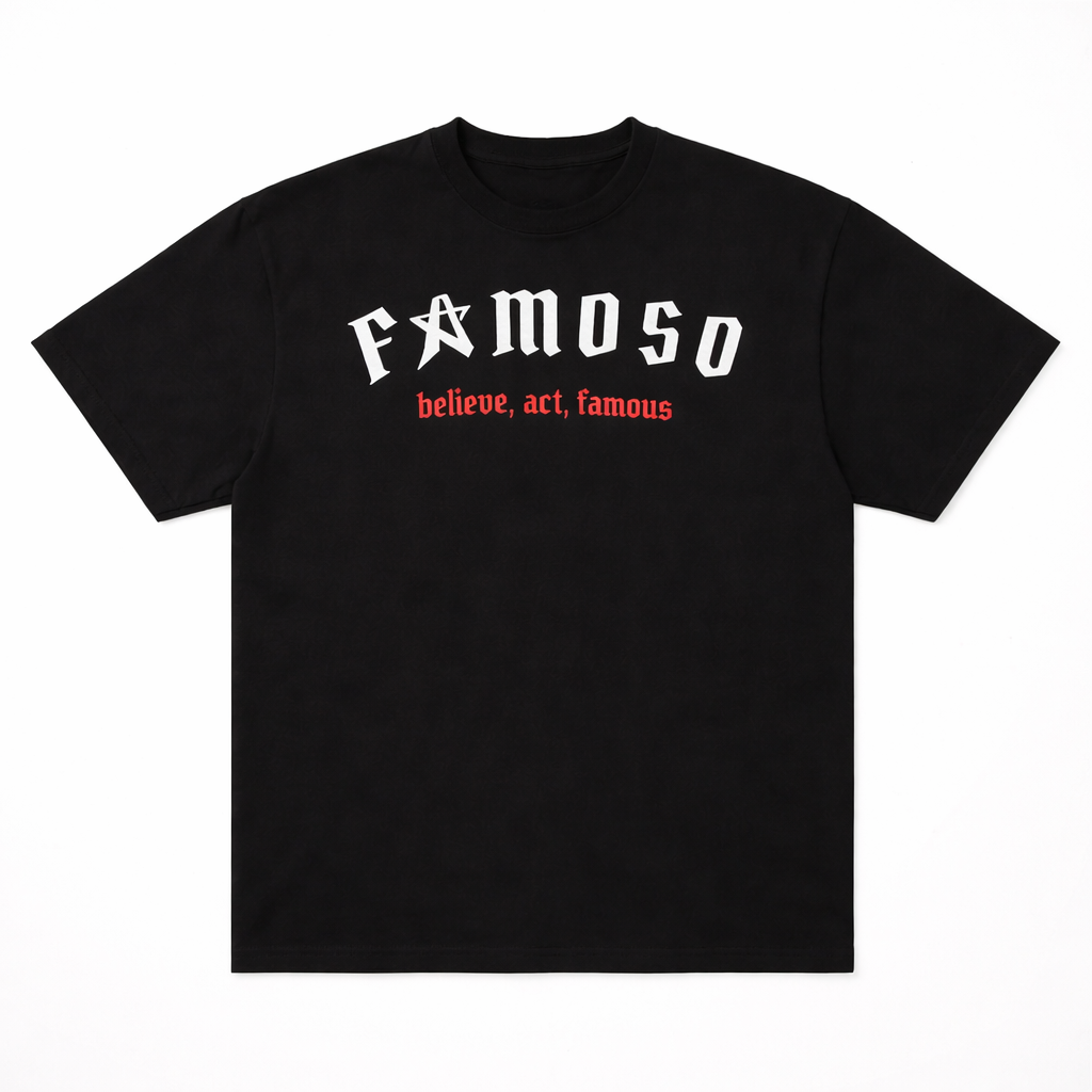 Oversized black Shirt mit Front- und Back-Print sowie Strickdetails, 260 GSM aus 100 % Baumwolle, cleaner Streetwear-Fit