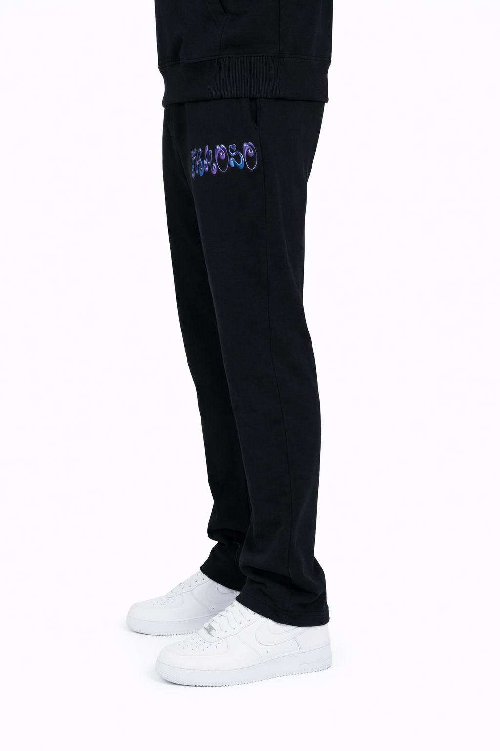 Oversized Streetwear Pants mit Front-Print aus 330 GSM Baumwoll-Polyester-Mix, cleaner Fit und minimalistisches Design